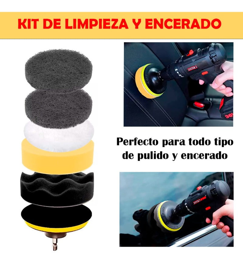 Kit Limpieza Coche Cepillo Esponja Automotriz Set 27pz 110v