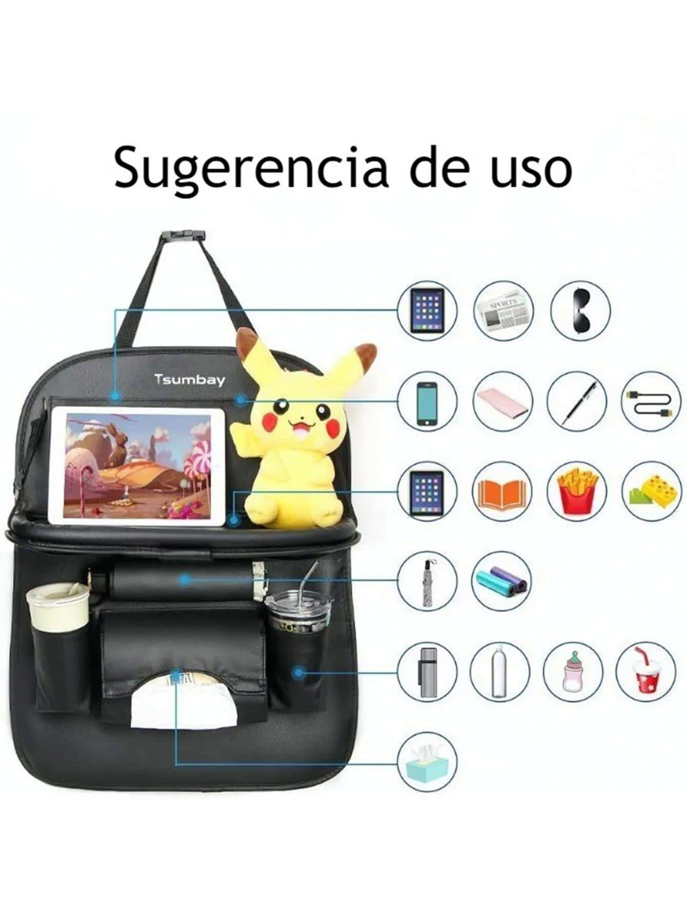 Organizador de Asiento Trasero para Auto Contra Agua Limpio Almacenamiento