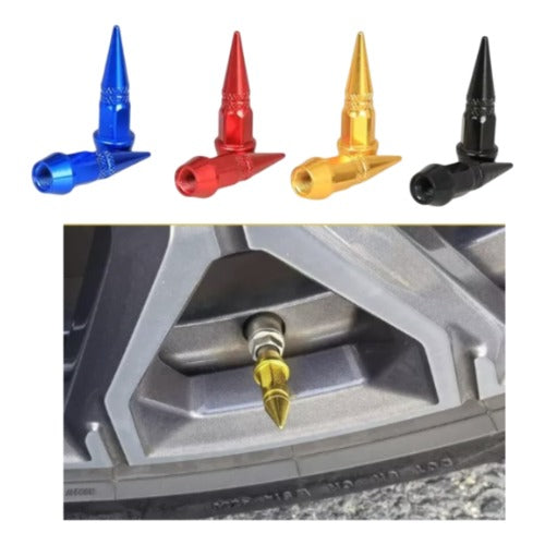 4pzs Picos Pivote Cubre Válvula Alumini 4.5cm Auto Moto Bici