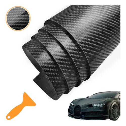 Vinil 6d Fibra Carbono Auto Impermeable Adhesivo 50 Cm X 3 M