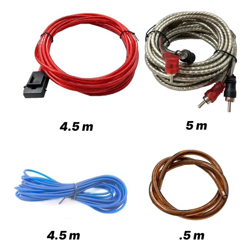 Kit Amplificador Instalacion Cable Rca Audio Auto 4ga