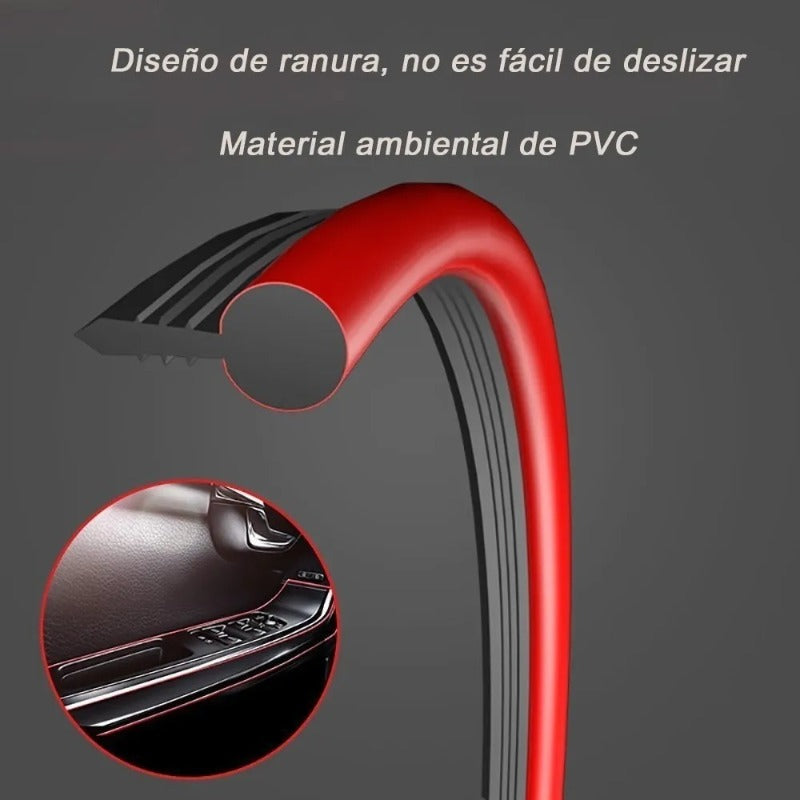 Moldura Interior Vista Decorativa Brillante Metálica 5m Auto