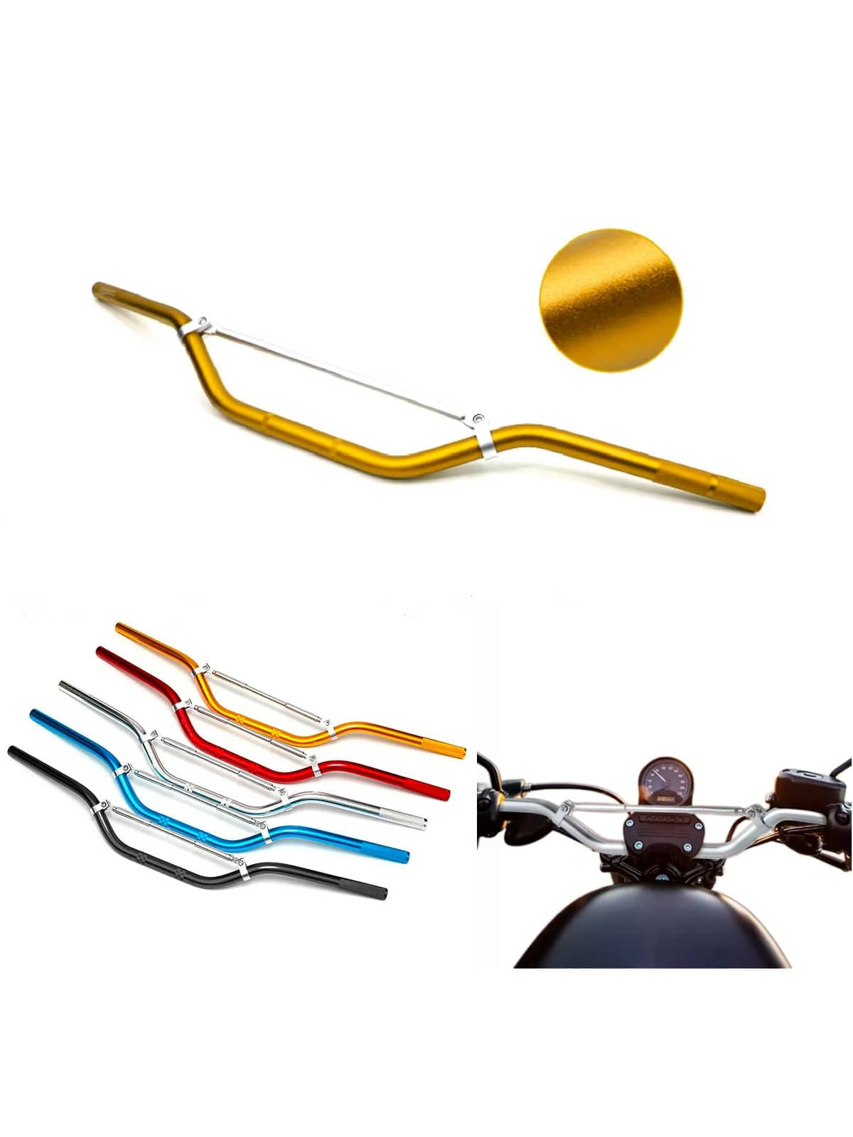 Manubrio Metalico Moto Universal Deportivo Aluminio 1 Pz