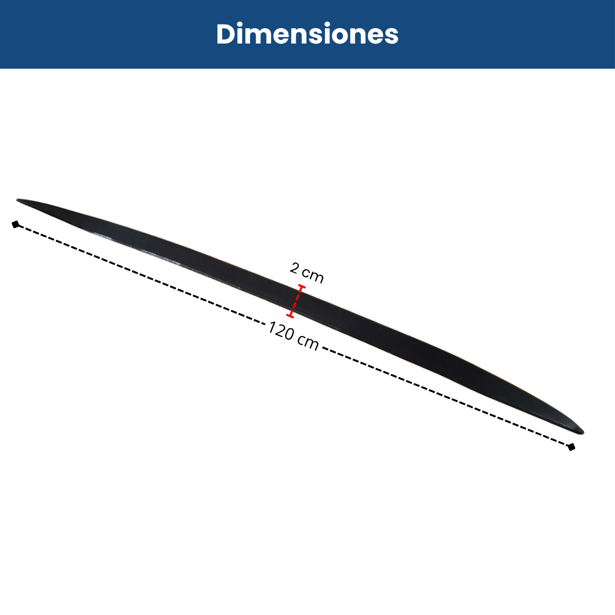 Aleron Cola De Pato Auto Cajuela Universal Negro Piano 120cm