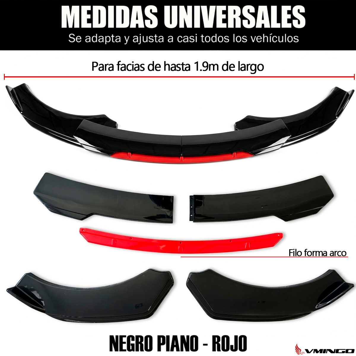 Lip Delantero Universal Arco Filo Color Facia Splitter 5pzs