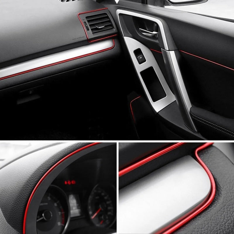 Moldura Interior Vista Decorativa Brillante Metálica 5m Auto