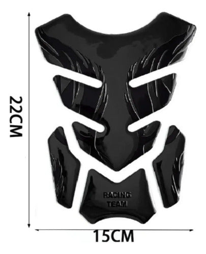 Sticker 3d Protector Cubre Tanque Moto Calcomania Flama Pescado Fishbone
