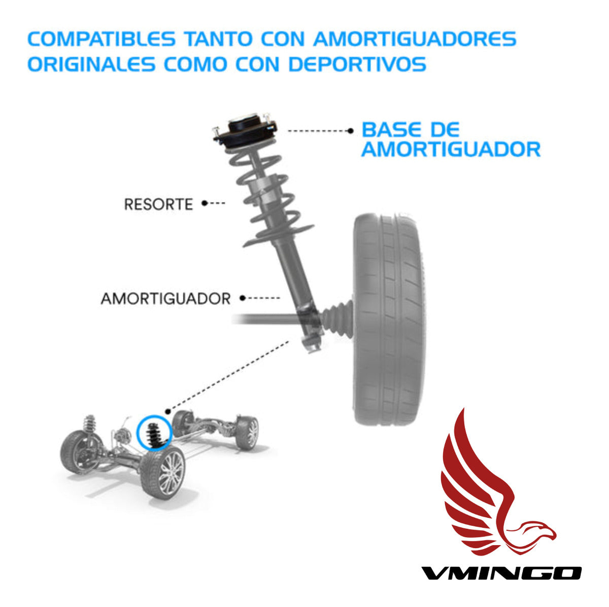 Par Base Amortiguador Delantero Balero Vw Jetta A4 1998 2015