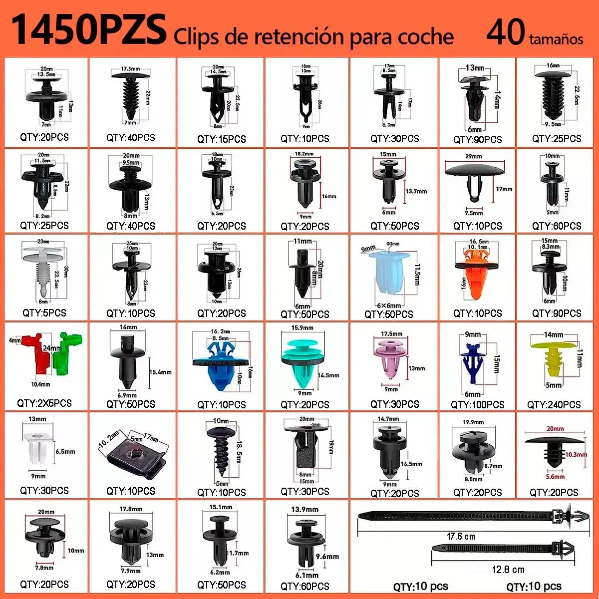 Kit Grapa Automotriz 1815 Pzs Herramienta Quita Moldura