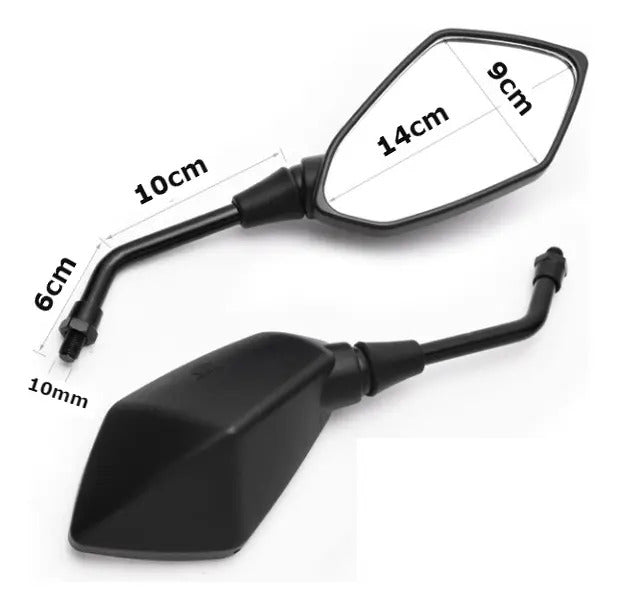Espejo Retrovisor Moto Universal Deportivo Manillar 10mm 2pz