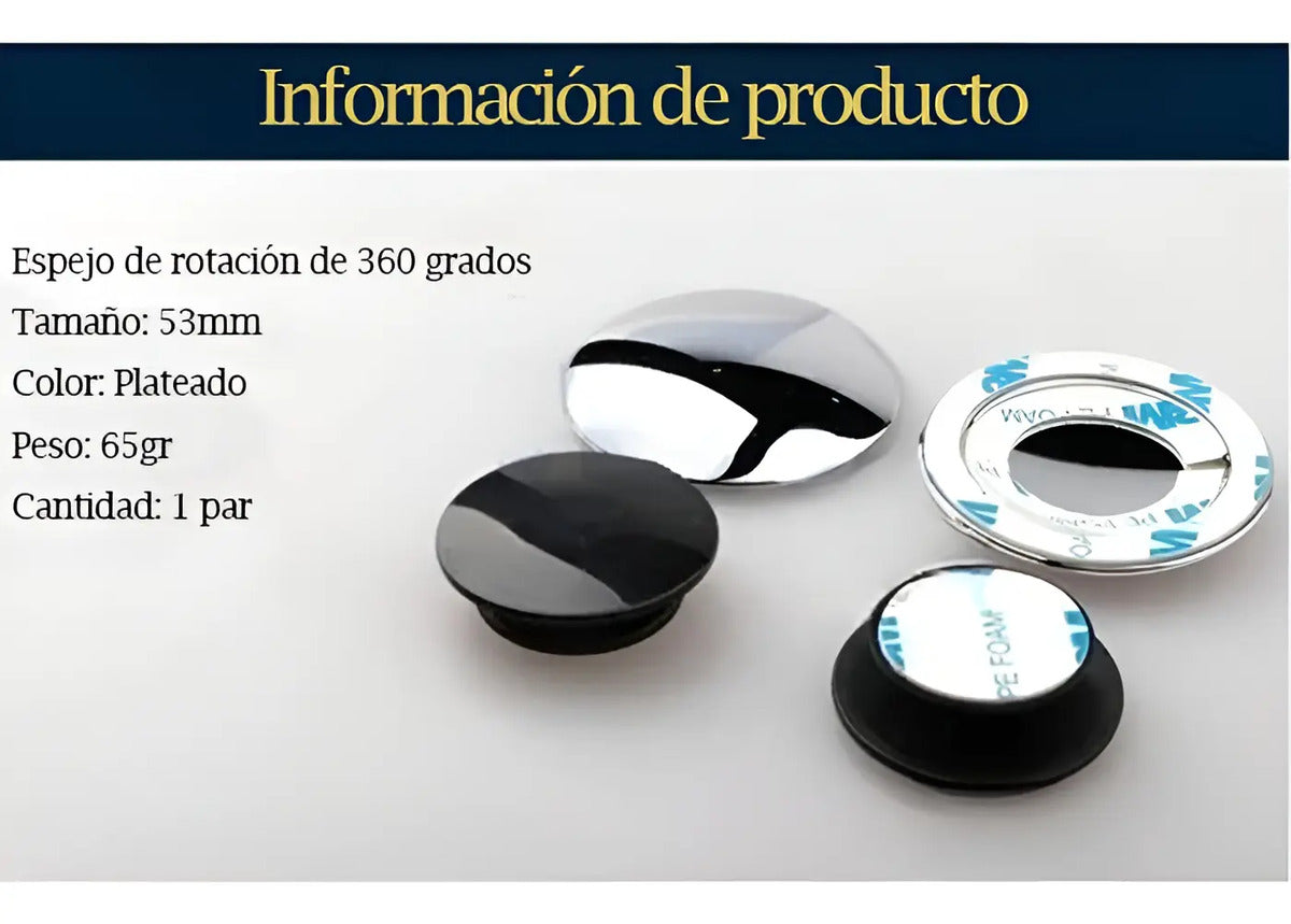 Espejo Convexo Retrovisor Punto Ciego Angulo Ajustable 2 Pzs