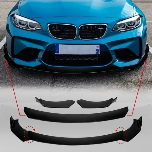 Lip Splitter Universal Plástico Facia Delantero 3 Piezas