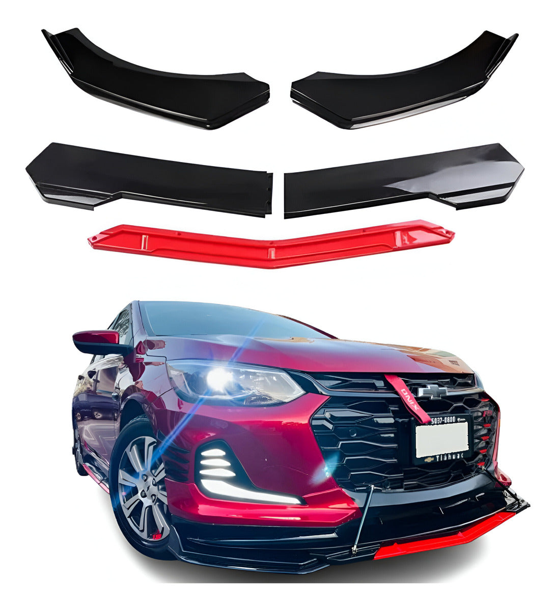Lip Delantero Filo Color Facia Splitter Auto Universal 5 Pzs