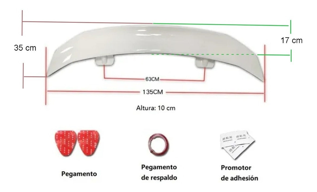 Aleron Sedan Fibra Carbono Cajuela Tuning Racing Universal