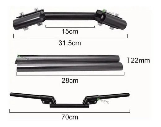 Manubrio Deportivo Moto Metalico Universal Posiciones 3 Pzs