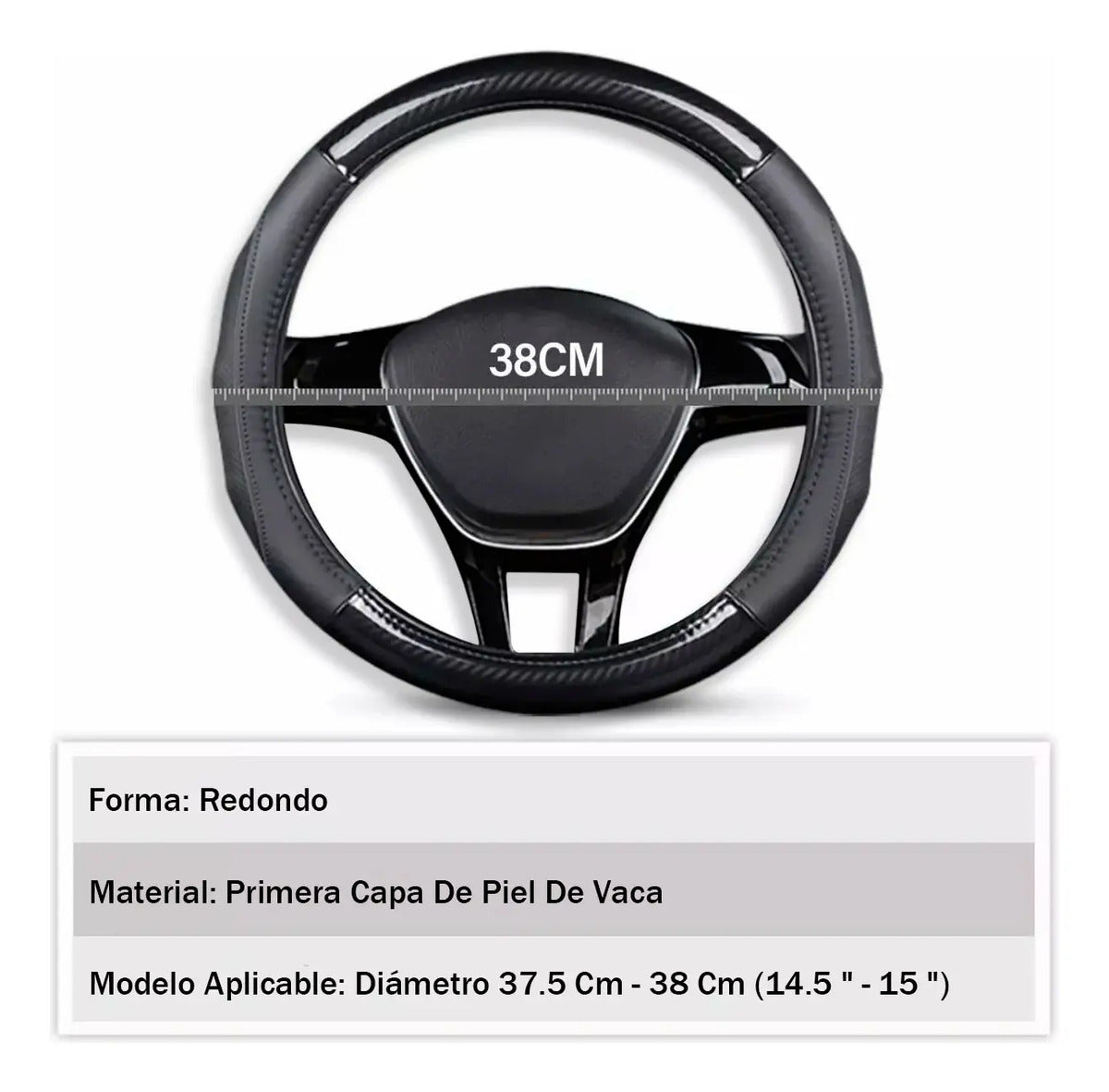 Funda Cubre Volante Filo Cromo Gama Alta Forma Redondo 38cm