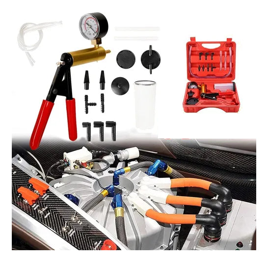 Kit Bomba Vacio Manual Purgador Frenos Manometro Auto Moto