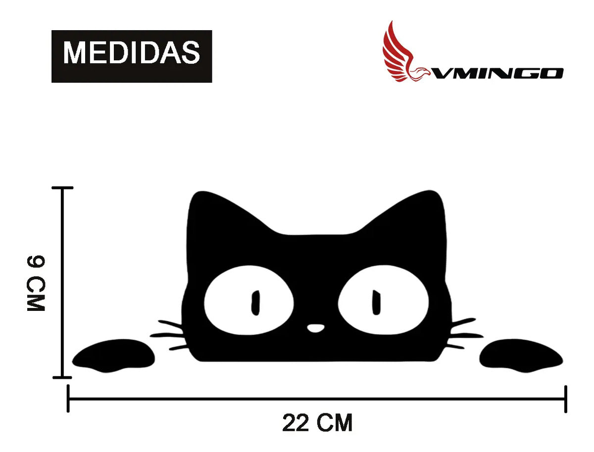Calcomania Gato Asomandose Sticker Universal Decorativo Auto