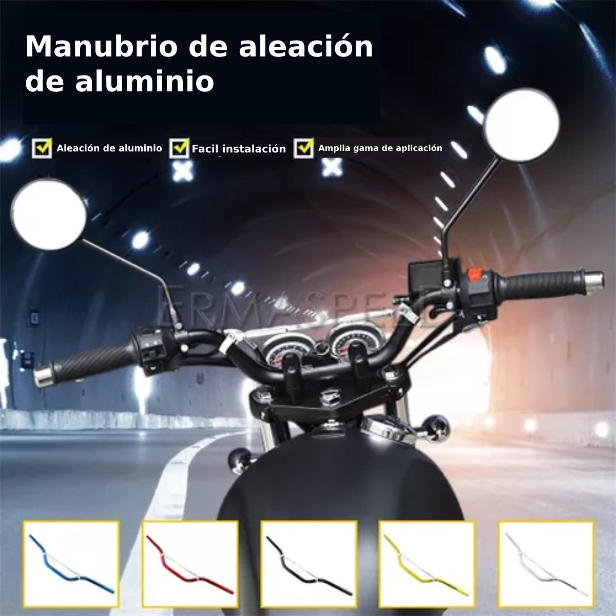 Manubrio Metalico Moto Universal Deportivo Aluminio 1 Pz