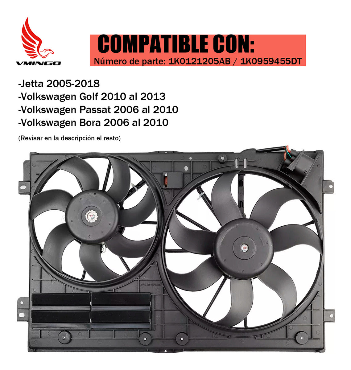 Motoventilador Vw Jetta Golf Bora Audi A3 2005-2018 Radiador