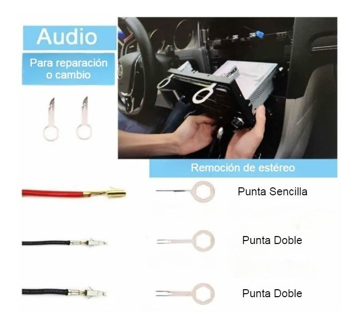 Kit Herramientas Desmontaje Molduras Auto Faros Estereo 19pz