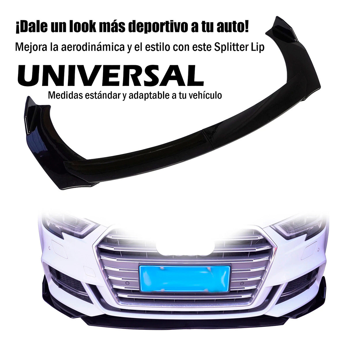 Lip Splitter Universal Plástico Facia Delantero 3 Piezas
