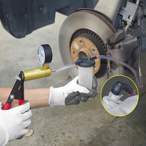 Kit Bomba Vacio Manual Purgador Frenos Manometro Auto Moto