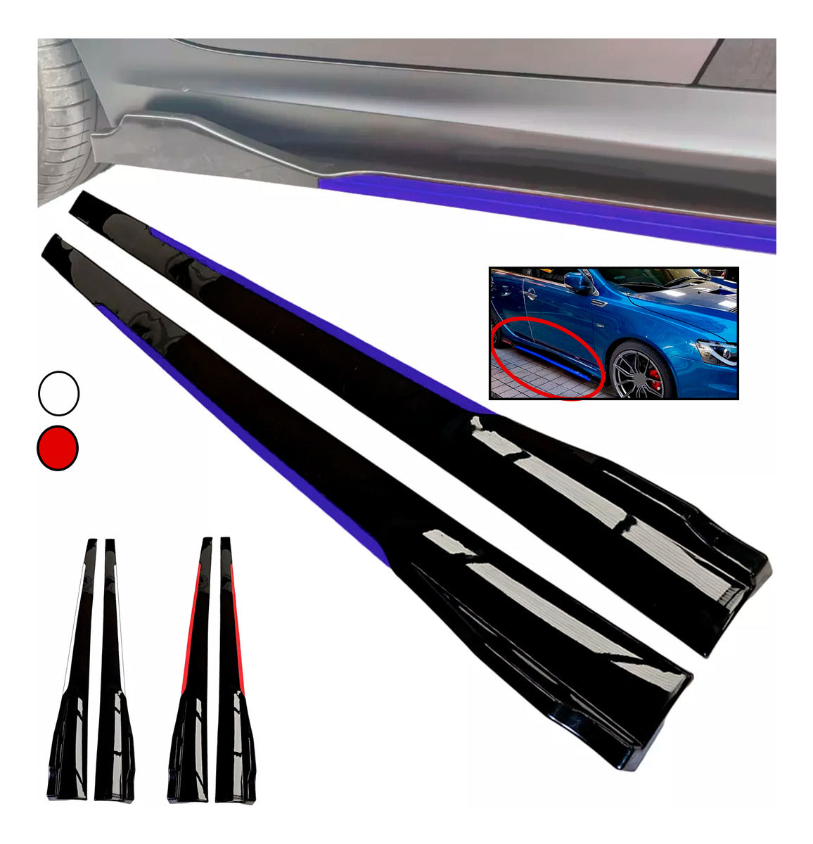 Estribo Lateral Filo Color Faldon 2.2m Universal 4pz Escalon