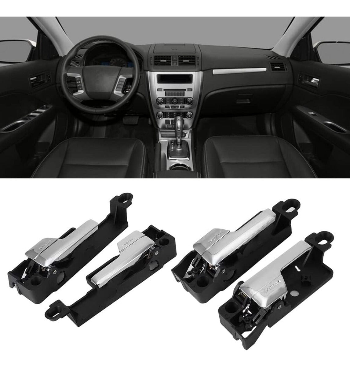 Manija Ford Fusion 2006-2012 Puerta Interior 4piezas Cromada