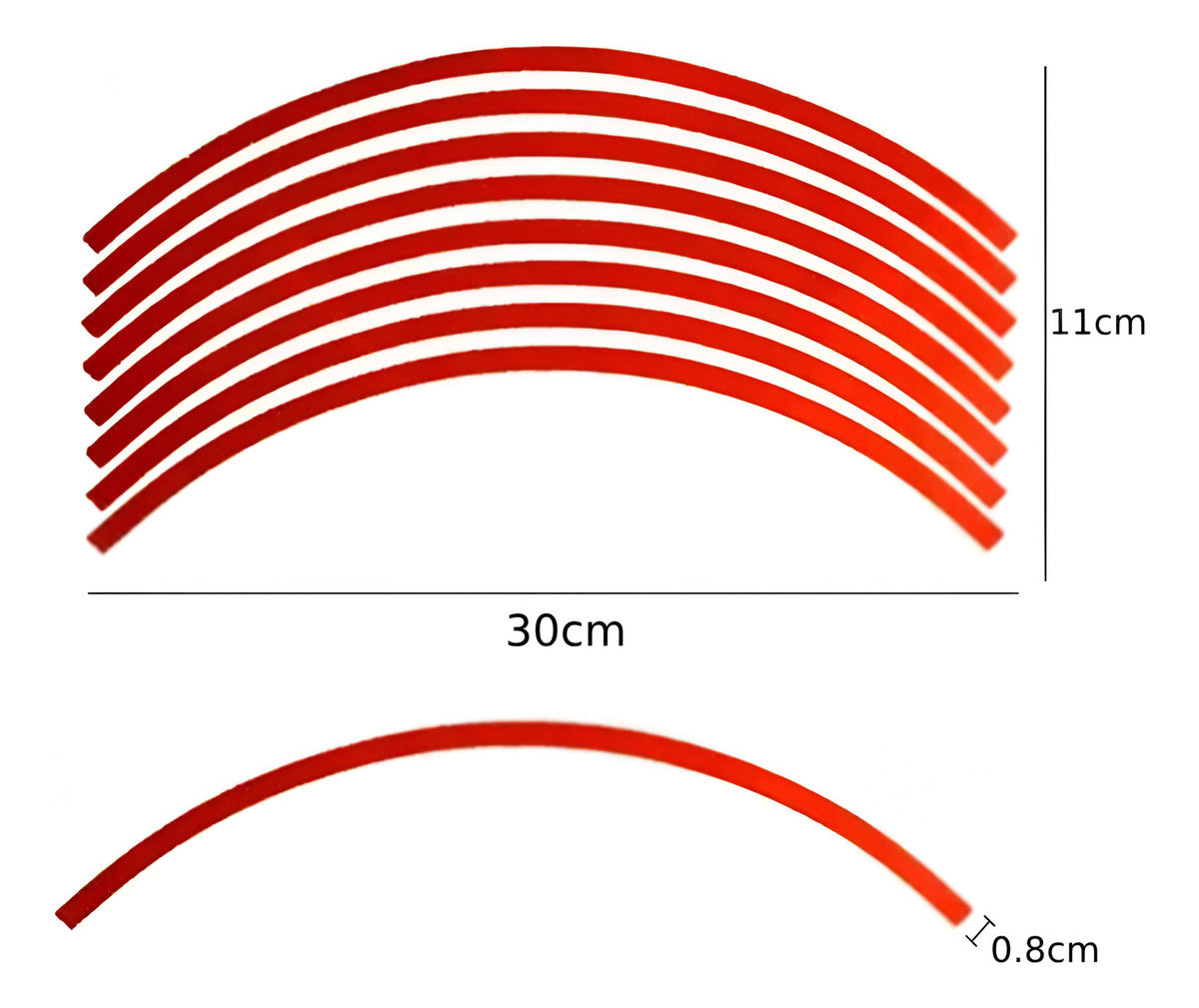 Tira Reflejante Cinta Pegatina Auto Moto Rin 15-18 Pulgadas