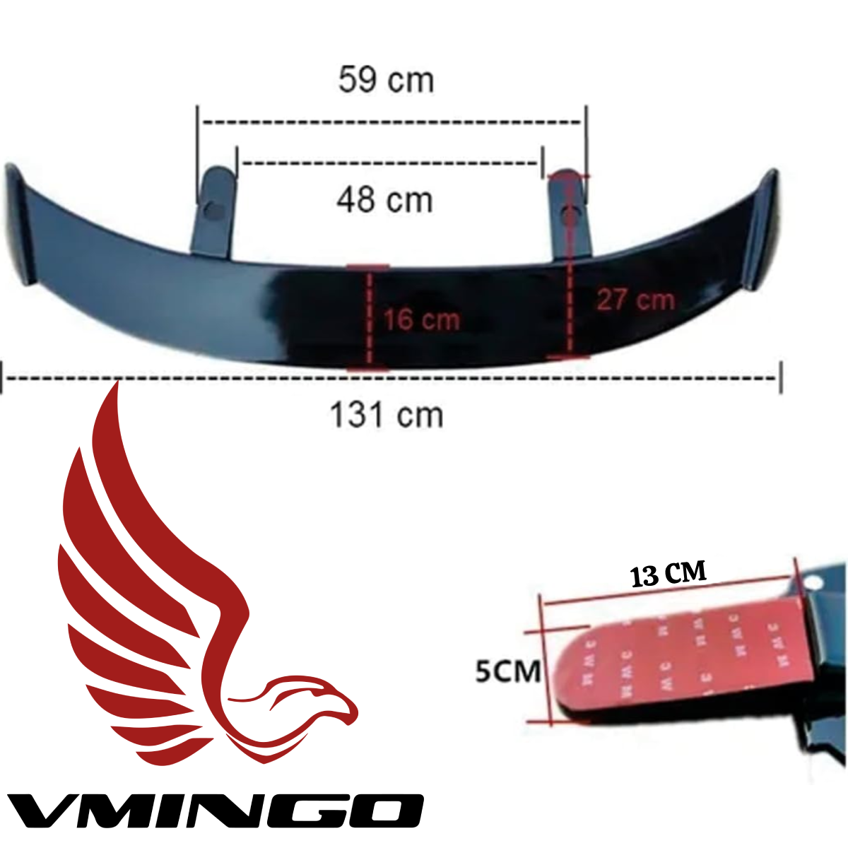 Aleron Hatchback Sport Fibra Carbono Embellecedor Universal