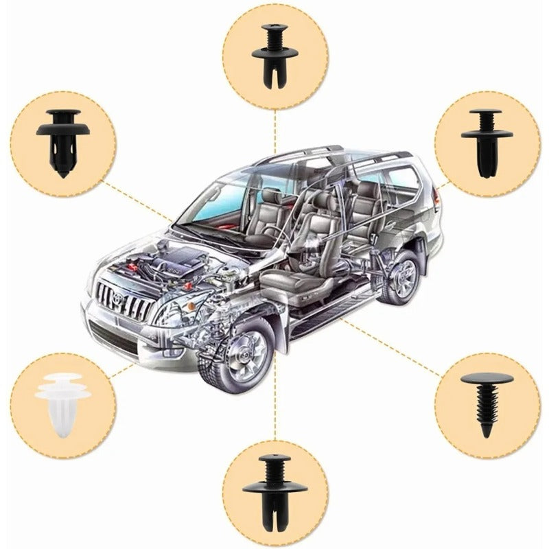 Grapa Kit Automotriz Universal Surtido Estuche 100 Pzs