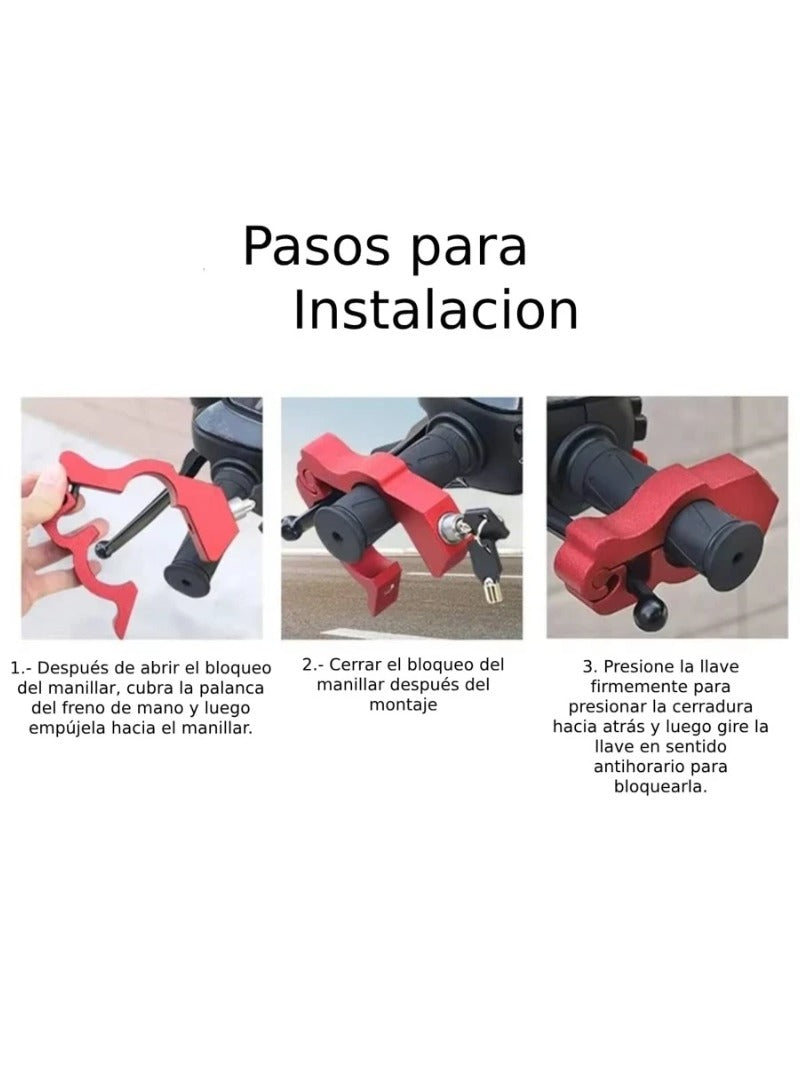 Candado Moto Bloqueo Acelerador Manillar Freno Antirrobo