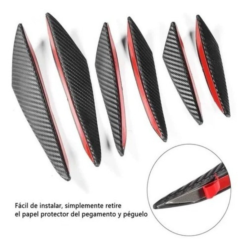 Aletillas Facia Canards Spoiler Bumper Universal 6 Piezas