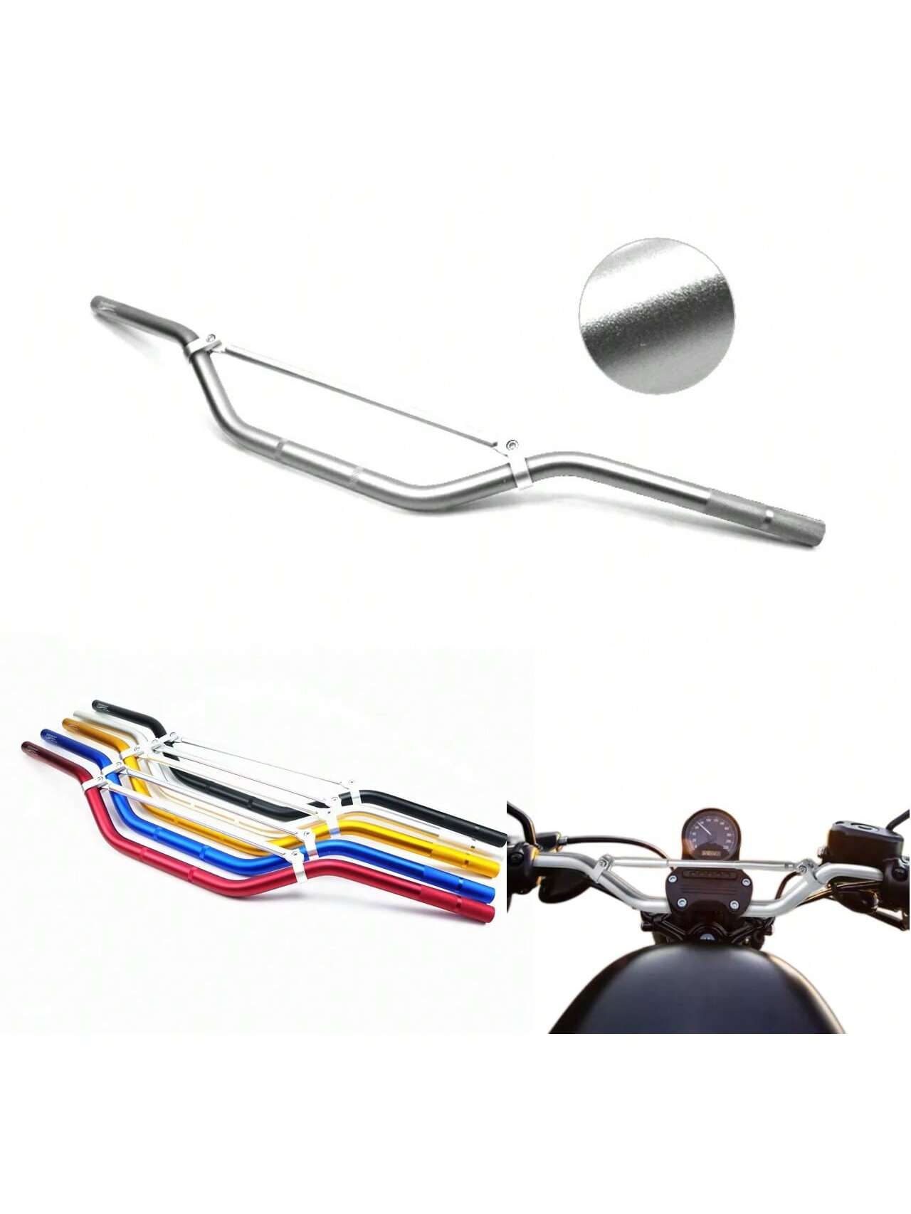 Manubrio Metalico Moto Universal Deportivo Aluminio 1 Pz