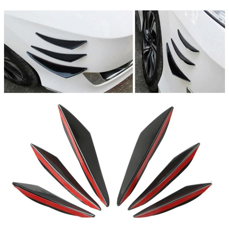 Aletillas Facia Canards Spoiler Bumper Universal 6 Piezas