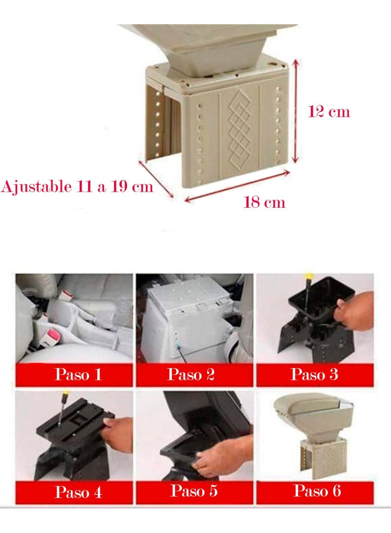 Descansabrazos Codera Consola Central Universal Porta Vaso