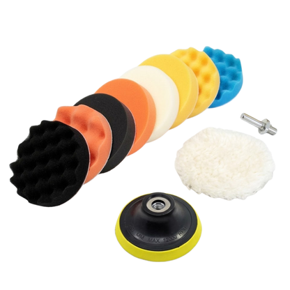 Kit 11 Pz Esponjas Borlas Para Pulir Auto Taladro 3 Pulgadas