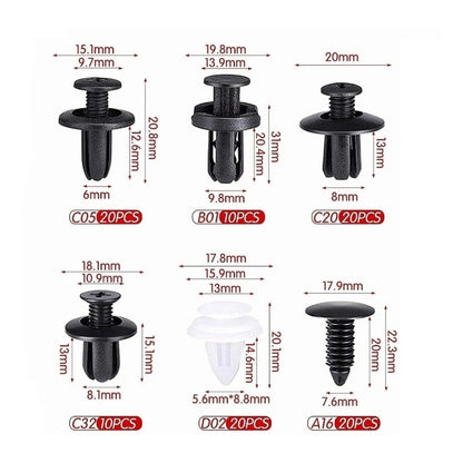 Grapa Kit  Automotriz Universal Surtido Estuche 100 Pzs