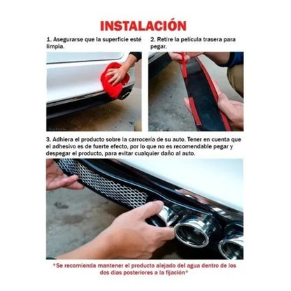 Vista Tubo Escape Par Auto Pegote Simulador Decorativo