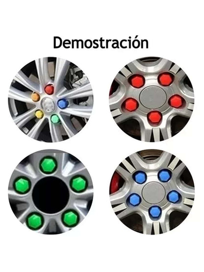 Tapon Hexagonal 20 Piezas Deportivo Cubre Birlo Tapa Perno 17mm Decorativo
