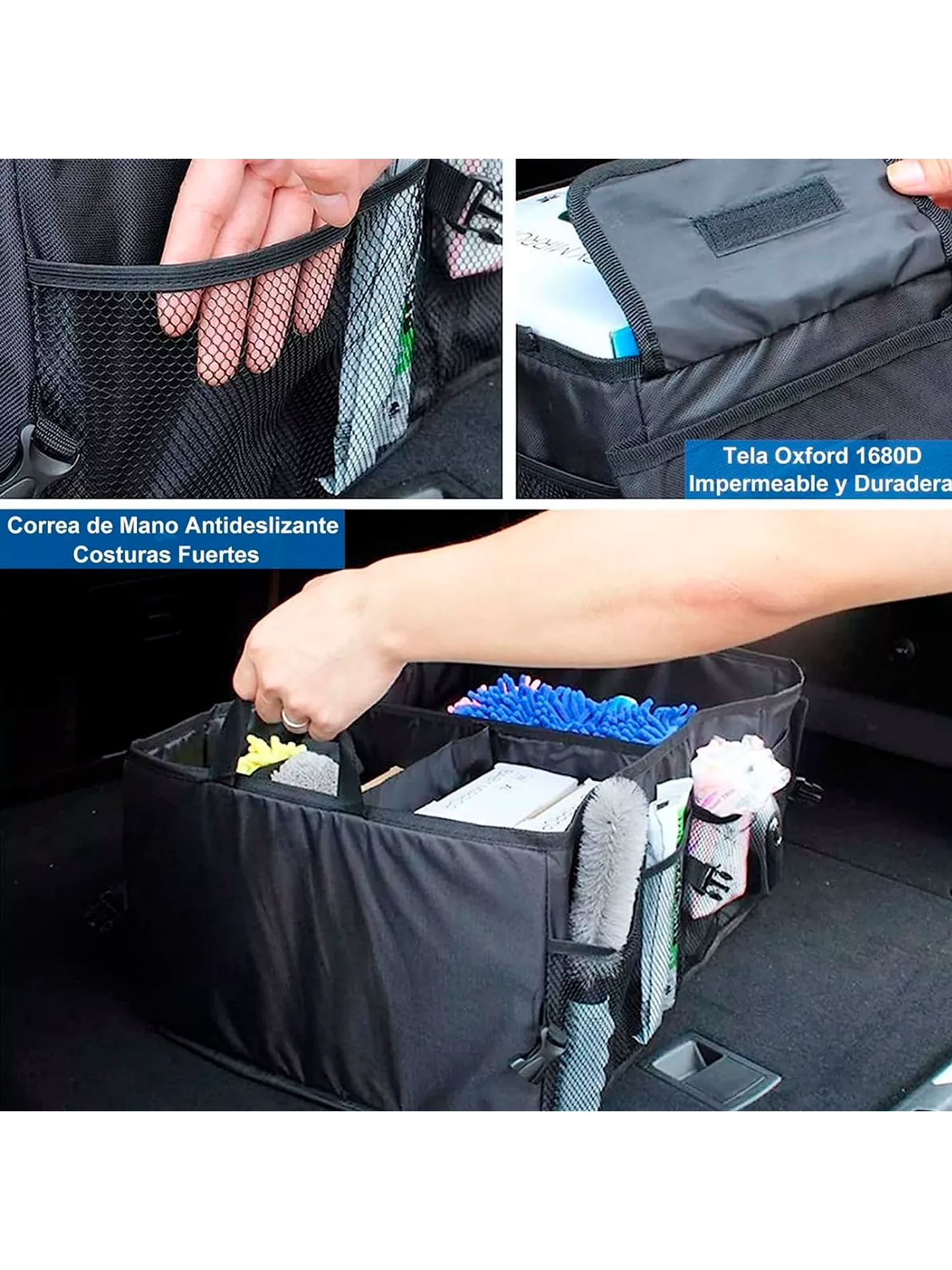 Organizador de Cajuela Maletero Plegable Almacenamiento Compartimiento Impermeable