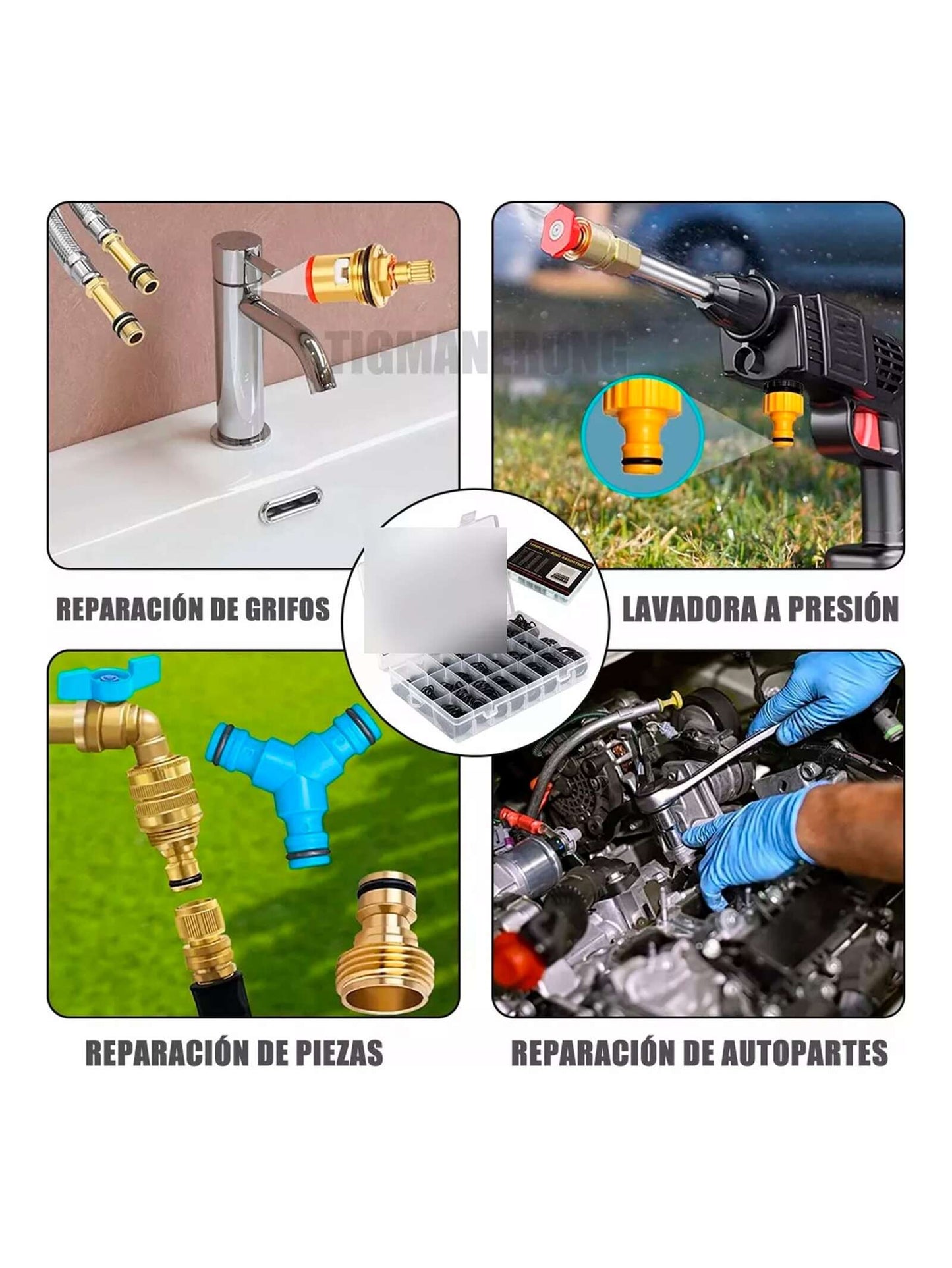Vmingo Estuche O-ring kit 24 Tamaño 1200pz Anillo Goma Junta Sello liga Presión