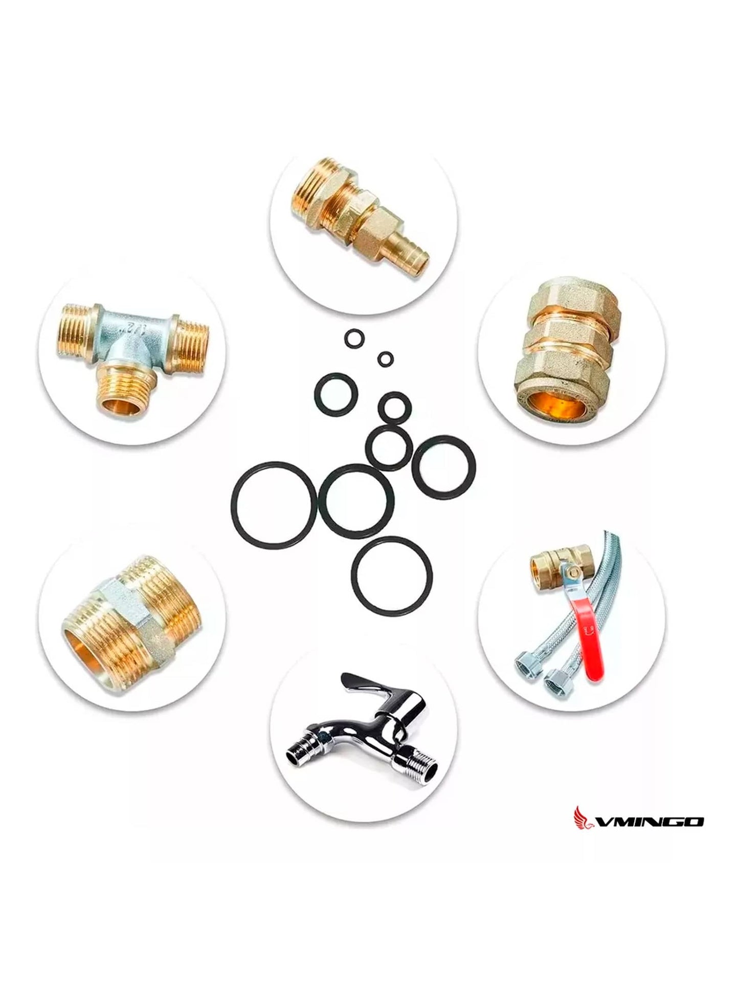 Vmingo Estuche O-ring kit 24 Tamaño 1200pz Anillo Goma Junta Sello liga Presión