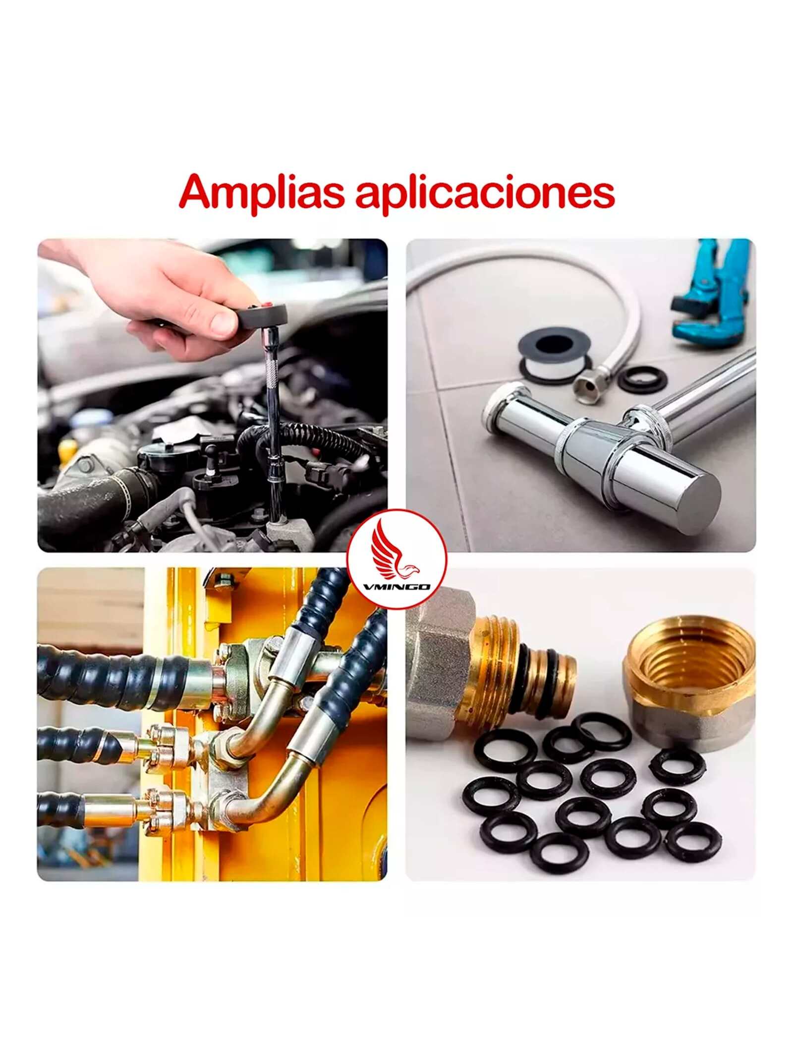 Vmingo Estuche O-ring kit 24 Tamaño 1200pz Anillo Goma Junta Sello liga Presión