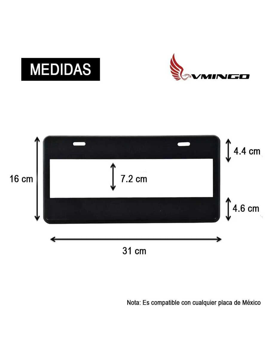 Vmingo Vmingo Porta Placas Juego 2 Piezas Tipo Europeo Universal Protector Seguridad Solo Numerico Alfanumerico Kit Marco Porta Placa Deportivo Tunning Tipo Americano Delantero Trasero Vmingo Mexico
