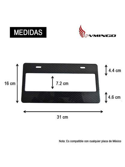 Vmingo Vmingo Porta Placas Juego 2 Piezas Tipo Europeo Universal Protector Seguridad Solo Numerico Alfanumerico Kit Marco Porta Placa Deportivo Tunning Tipo Americano Delantero Trasero Vmingo Mexico