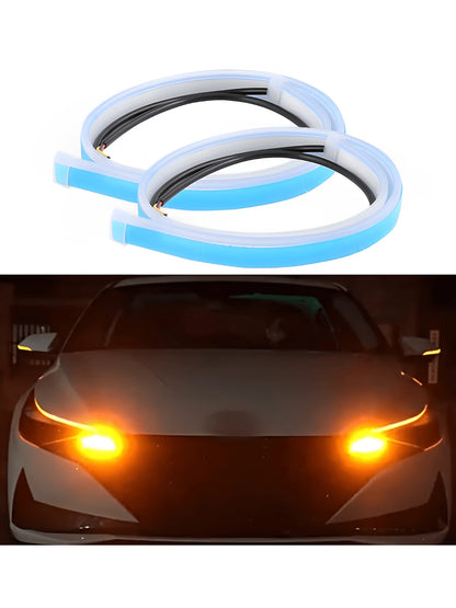 Par Tira Led Drl Flexible Direccional Secuencial Auto/Moto 60cm Compatibilidad Universal 12V impermeable IP65