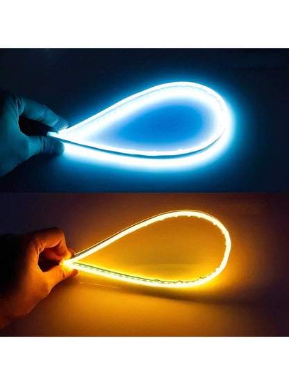 Par Tira Led Drl Flexible Direccional Secuencial Auto/Moto 60cm Compatibilidad Universal 12V impermeable IP65