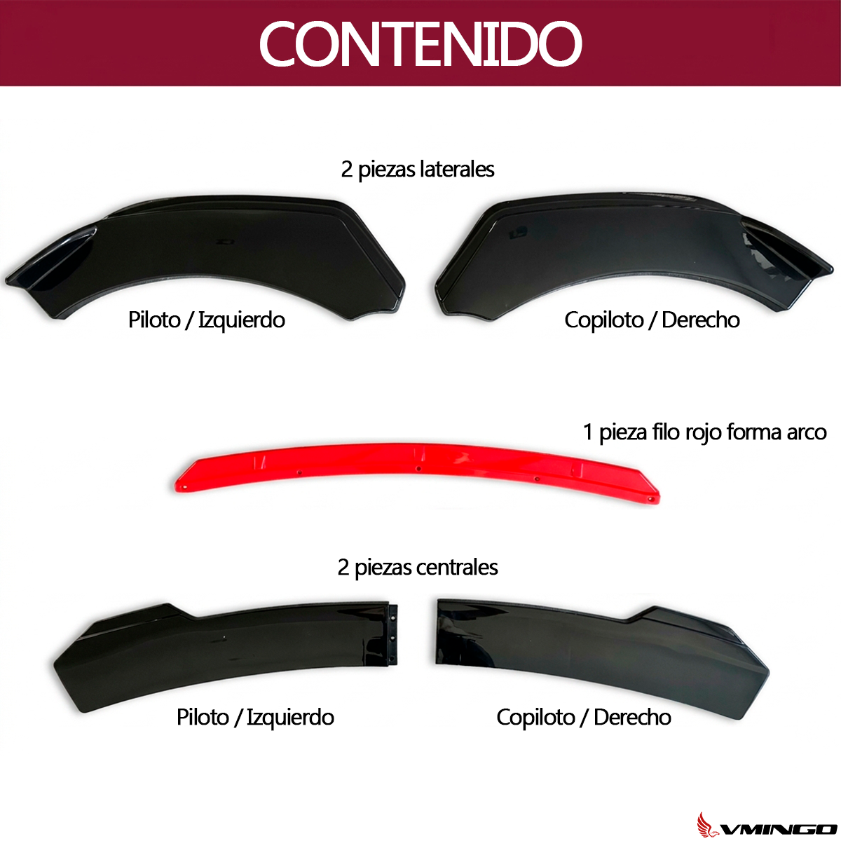 Lip Delantero Universal Arco Filo Color Facia Splitter 5pzs